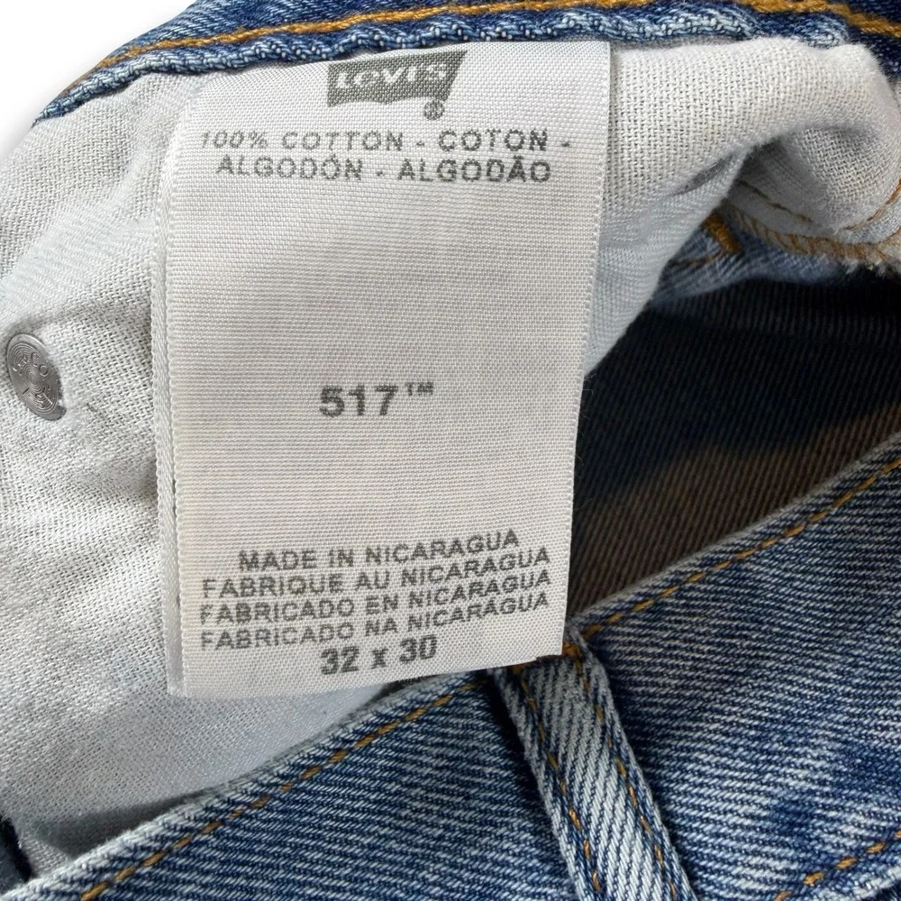 Levis 517 Bootcut Jeans Mens 32x30 Blue Denim Medium Wash Cotton 00517-0216